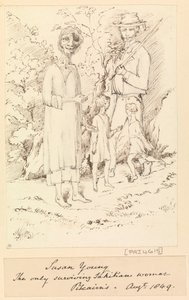 スーザン・ヤング、生存する唯一のタヒチ人女性、ピトケアン［島］、1849年8月 作： Admiral Sir Edward Gennys Fanshawe