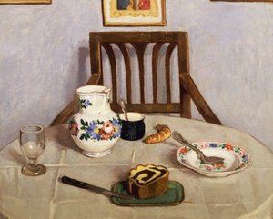 フォカッチャのある静物 作： Adolf Fenyes
