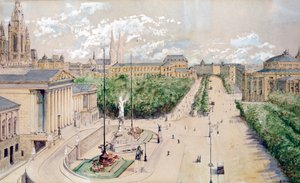 アドルフ・ヒトラーによるウィーン国会議事堂とリングシュトラーセ 作： Adolf Hitler