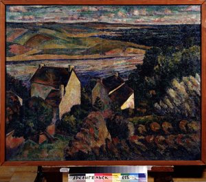 南国の風景。 （南の風景）。 アドルフ・イスラエルヴィッチ・ミルマン（1886-1930）による絵画、キャンバスに油彩 作： Adolf Israelevich Milman