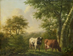 牛のある風景 作： Adolf Karel Maximiliaan Engel