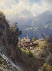 ベルンアルプスの村 作： Adolf Mosengel