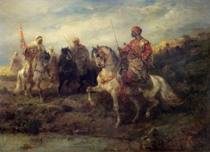 馬に乗ったアラブの戦士 作： Adolf Schreyer