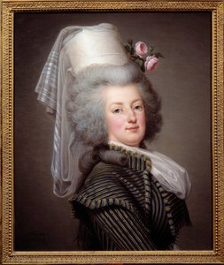 アマゾンのドレスを着たフランス王妃マリー・アントワネット・ド・ロレーヌ＝ハプスブルク（1755～1793）の肖像 - スウェーデン人アドルフ・ウルリッヒ・ヴェルトミュラー（1751～1811）の絵画 作： Adolf Ulrich Wertmuller