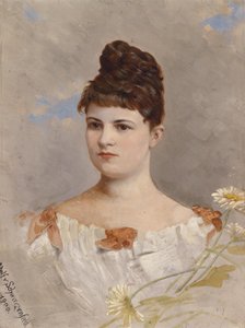 Ottilie Schneitt von Schwarzenfeldの肖像 裏のラベルによると 作： Adolf d. Ä. Schreitter von Schwarzenfeld
