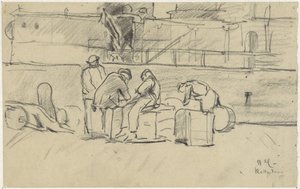ロッテルダムの岸壁の労働者 作： Adolf le Comte