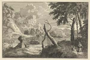 壊れた木とアルカディア川の風景 イタリアとドイツの風景（連載タイトル） 作： Adolf van der Laan