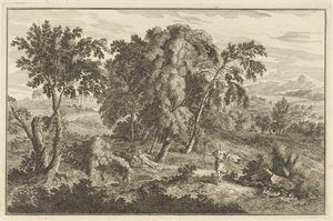 古風な風景の中で矢に打たれた女性 イタリアとドイツの風景（連載タイトル） 作： Adolf van der Laan