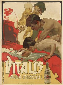 ミネラルウォーター「ビタリス」の宣伝ポスター、1895