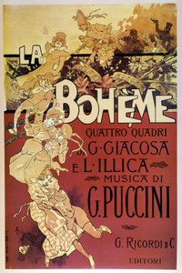 1896年2月1日にトリノのレジオ劇場で行われたプッチーニのオペラ「ラ・ボエーム」の初演に合わせて、アドルフ・ホーエンシュタインが作ったもの。
