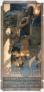1898年にミラノで印刷された「Corriere della Sera」のポスター