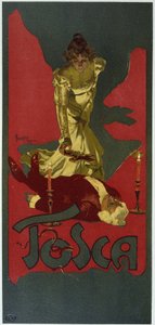 ホーエンシュタイン社のポスター。ジャコモ・プッチーニの「ラ・トスカ」、V.サルドーのドラマに基づく。