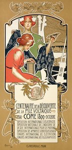 電気の国際博覧会の宣伝ポスターの複製 作： Adolfo Hohenstein
