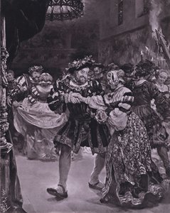 シェイクスピア「ヘンリー8世」のシーン（第1幕第4場）（リトグラフ 作： Adolph Friedrich Erdmann von (after) Menzel