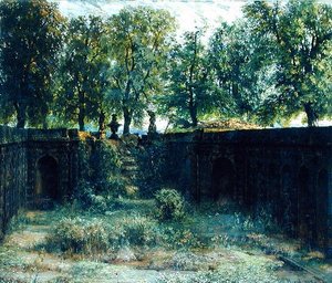 ドレスデンのツヴィンガー宮殿のニンファエウム、1850 作： Adolph Menzel