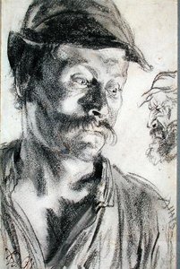 アイアンモンガーズのための研究（紙に木炭） 作： Adolph Menzel