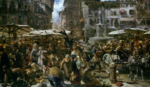 ヴェローナの市場 作： Adolph Menzel
