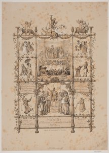 1854 年 3 月 3 日のアーティスト カーニバルに関する記念シート 作： Johan Adolph Kittendorff