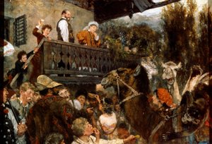 1884年、パルテンキルヒェンの巡回サーカスカメラマン。 作： Adolph Menzel