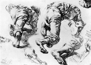 スケッチのページ、1913年。 作： Adolph Menzel