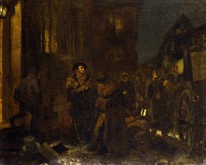 旅の途中の立ち寄り 作： Adolph Menzel