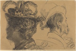 男と女の頭 作： Adolph Menzel