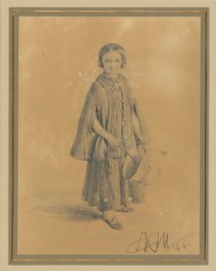 コンスタンツェ・ベリング（旧姓マルティーニ）の幼少期の肖像画。郡裁判所判事カール・マルティーニとその妻ポーリーヌ・マルティーニの娘。 作： Adolph Menzel