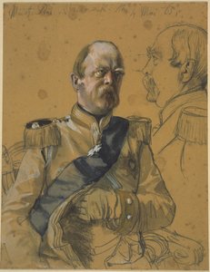 オットー・フォン・ビスマルク＝シェーンハウゼン伯爵。絵画『ケーニヒスベルクにおけるヴィルヘルム1世の戴冠式』の習作 作： Adolph Menzel