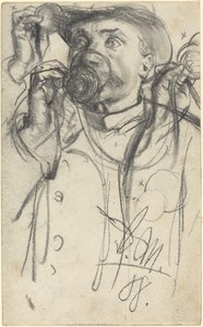 酒を飲む男性の研究 作： Adolph Menzel