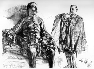 生きているモデルに関する古いドレスの研究、c1880-1882。 作： アドルフ・メンゼル