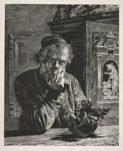 骨董品-自画像、1851年。 作： Adolph Menzel