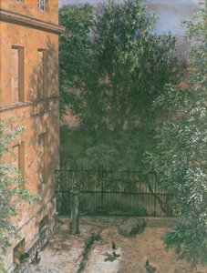 小さな庭の眺め（紙にトイレ） 作： Adolph Menzel