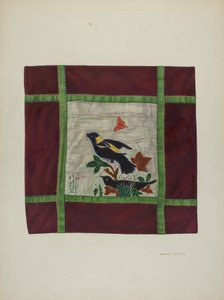 アップリケ掛け布団のディテール、1941 年。 作： Adolph Opstad