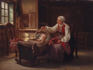 子供を持つ母 作： Adolph Tidemand