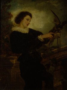 鷹匠（キャンバスに油彩） 作： Adolph Tidemand