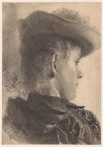 後ろから見た女性の胸像」1893年 作： Adolph Menzel