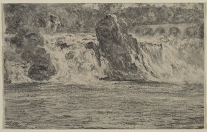 シャフハウゼンのライン川の滝 作： Adolph Menzel