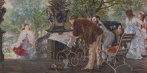 旅行計画。 1875 作： Adolph Menzel
