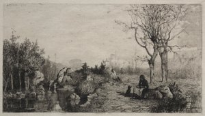 ロシヨンの小川の岸辺 作： Adolphe Appian