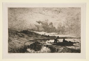 ある晩、リックスのローヌ川岸 作： Adolphe Appian