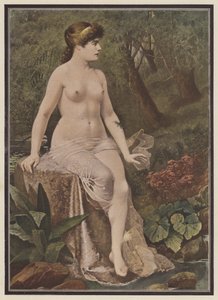 田舎に座っている女性（カラーリソ） 作： Adolphe Frederic Lejeune