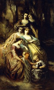 ウジェニー皇后とその付添人 作： Adolphe Joseph Thomas Monticelli