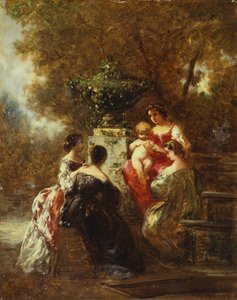 公園の人物（キャンバスに油彩） 作： Adolphe Joseph Thomas Monticelli