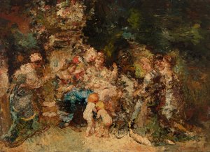 敬意 作： Adolphe Joseph Thomas Monticelli