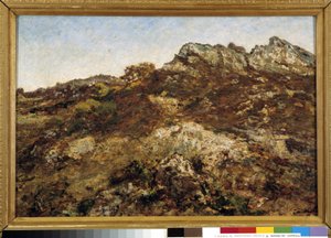 丘の風景（プロヴァンスのガルラバン山塊 作： Adolphe Joseph Thomas Monticelli