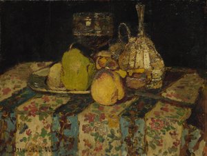 静物：フルーツ、c。 1880 作： Adolphe Joseph Thomas Monticelli
