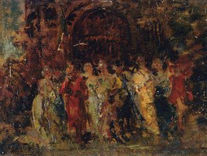 結婚式の行列 作： Adolphe Joseph Thomas Monticelli