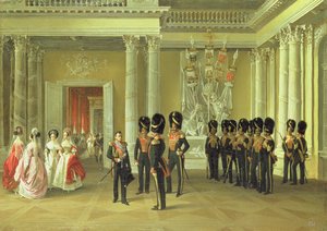冬宮殿の紋章ホール、サンクトペテルブルク、1838 作： Adolphe Ladurner