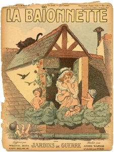 カラーで描かれた風刺的な「La Baionnette」の表紙