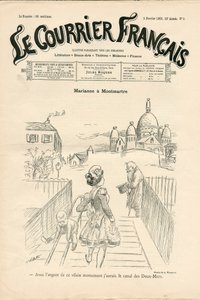 Le Courrier francais」第5号の表紙、Satirique en N & B 作： Adolphe Leon Willette